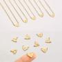 MONOOC Gold Initial Heart Necklace, 14K Gold Plated Dainty Tiny Kids Jewelry for Girls Small Letter Heart Toddler Necklace Baby Initial Jewelry for Little Girls Children
