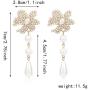 Seakuur Elegant Sweet Flower Simulated Pearl Dangle Earrings for Women Lady Gift Jewelry Accessories