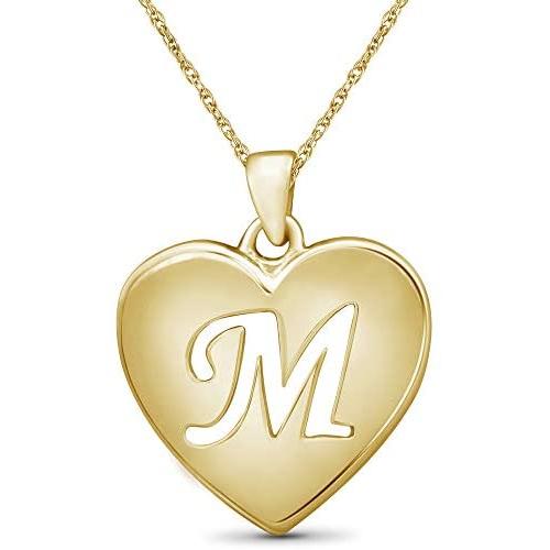 JEWELEXCESS Initial Letter Pendant Necklace for Women|Customizable 14K Gold over Silver A to Z Alphabet Monogram Necklaces for Girls|Cursive Script Capital Letters|Personalized Jewelry Gift for Her