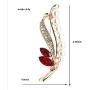 HSQYJ Flower Leaves Crystal Brooch Pin Elegant Shiny Rhinestone Brooches Fashion Jewelry Accessories Clothing Scarves Shawl Buttons Costume for Women Men