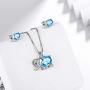 Aurora Tears Elephant Jewelry Women 925 Sterling Silver Crystal Birthstone Animal Elephants Necklace/Earring/Ring Birthday Jewelry