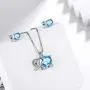 Aurora Tears Elephant Jewelry Women 925 Sterling Silver Crystal Birthstone Animal Elephants Necklace/Earring/Ring Birthday Jewelry