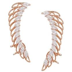 Shaze Earring for Women Gold Coloured Plated Marquese Angel Wing Earring for Womens & Girls Wedding Gift set