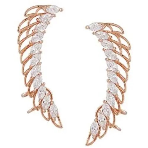 Shaze Earring for Women Gold Coloured Plated Marquese Angel Wing Earring for Womens & Girls Wedding Gift set Shaze Earring for Women Gold Coloured Plated Marquese Angel Wing Earring for Womens & Girls Wedding Gift set