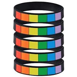 VNOX Gay & Lesbian Pride Wristbands LGBT Lesbian Rainbow Wristbands Silicone Sports Rubber Relationship Friendship Bracelets