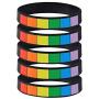 VNOX Gay & Lesbian Pride Wristbands LGBT Lesbian Rainbow Wristbands Silicone Sports Rubber Relationship Friendship Bracelets