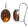 Amber Sterling Silver 925 Oval Classic Love Earrings Amber Sterling Silver 925 Oval Classic Love Earrings