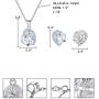 EleQueen Womens Heart Jewelry Set S925 Sterling Silver Cubic Zirconia Love Heart Bridal Pendant Necklace Stud Earrings