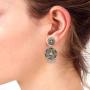 Efulgenz Boho Vintage Antique Gypsy Tribal Indian Oxidized Pearl Drop Enamel Peacock Jhumka Jhumki Earrings Set Jewelry