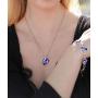 Leafael Infinity Love Heart Pendant Necklace Birthstone Crystal Jewelry Gifts for Women, Silver-tone, 18''+2''