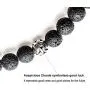 PWMENLK Lava Beads,Mala Prayer Beads OM Buddha Pendant 7 Chakra Tibetan Buddhist Healing Lava Rock Gemstone Meditation Wrap Necklace Bracelet(Lava,OM Buddha)