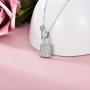 Lock and Key Necklace 925 Sterling Silver Necklace for Women Girl, 18''+2''