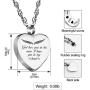 Dletay Cremation Urn Necklace with 12 Birthstones Heart Memorial Keepsakes Pendant Ashes Jewelry