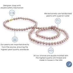Pink Freshwater Cultured Pearl Necklace for Women in 18 Inch Length with 14K Gold and AAA Quality - THE PEARL SOURCE