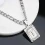 Joycuff Silver Square Initial Necklaces for Women Men Teen Girls Boys Husband Dad Mom Daughter Personalized Letter Name 26 Alphabets Stainless Steel Figaro Chain Medallion Pendant Necklace Joycuff Silver Square Initial Necklaces for Women Men Teen Girls Boys Husband Dad Mom Daughter Personalized Letter Name 26 Alphabets Stainless Steel Figaro Chain Medallion Pendant Necklace