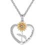 LYMYF You are My Sunshine Engraved Necklace Heart Sunflower Necklace Jewelry for Mom Women Girls Customized Engraved Personalized