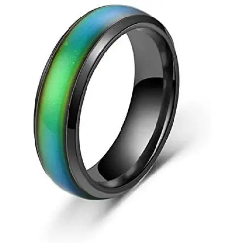6mm Color Changing Stainless Steel Ring Mood Emotion Temperature Index Copper Color Change Couple Rings 6mm Color Changing Stainless Steel Ring Mood Emotion Temperature Index Copper Color Change Couple Rings