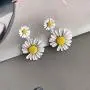 MFHUNX Daisy Earrings 925 Sterling Silver Needle Studs Tiny Flower Earrings Jewelry Gift for Women Girls (White)