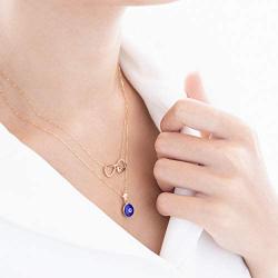 GELIN 14k Solid Gold Dark Blue Evil Eye Protection Charm Pendant Necklace - Evil Eye Jewelry for Women