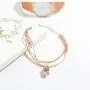 Fashion Ahead Womens Multi-Layers Link Charms Bracelet CZ Crystal Filled Love Key Butterfly Hamsa Hand Evil Eye Pendant Charms Rose Gold Chain Adjustable Bracelet