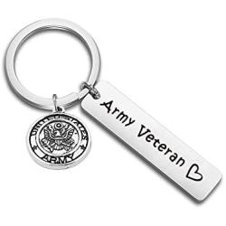 SEIRAA Army Veteran Gifts for Men Women Veterans Day Gift Army Veteran Keychain for Veteran Dad Husband Grandpa