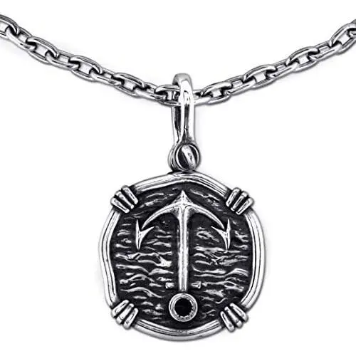 Addiction Recovery Support Anchor Pendant Crafted in Sterling Silver with a 22'' Necklace Chain Addiction Recovery Support Anchor Pendant Crafted in Sterling Silver with a 22'' Necklace Chain