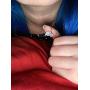 RUIZHEN Silver Triple Moon Goddess Symbol Opal Natural Stone Pendant Necklace