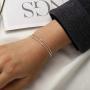Ajacry Boho Layered Chain Bracelet Pencil Bangle Bracelet Accessories Jewelry for Women and Girls (Silver)