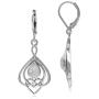 Silvershake Teardrop Cabochon 925 Sterling Silver Celtic Love Heart Eternity Dangle Leverback Earrings Jewelry for Women
