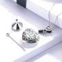 JZCOLOR Memorial Urn Pendant Necklace for Ashes - 925 Sterling Silver Heart Cremation Necklace Ash Keepsakes Jewelry Gift for Loss of Loved One