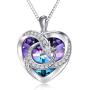 TOUPOP Mothers Day Gifts from Daughters Sterling Silver Moon and Star Pendant Necklace with Heart Crystal Jewelry Gifts for Women Mom Mother Friend Teen Girls Birthday