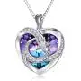 TOUPOP Mothers Day Gifts from Daughters Sterling Silver Moon and Star Pendant Necklace with Heart Crystal Jewelry Gifts for Women Mom Mother Friend Teen Girls Birthday