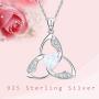 Irish Necklace Celtic Trinity Knot 925 Sterling Silver Opal Good Luck Love Heart Pendant Necklace Triangle for Women Birthday Gifts