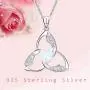 Irish Necklace Celtic Trinity Knot 925 Sterling Silver Opal Good Luck Love Heart Pendant Necklace Triangle for Women Birthday Gifts