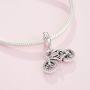 Pandora Jewelry Bicycle Dangle Cubic Zirconia Charm in Sterling Silver