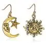 BELUCKIN Asymmetrical Vintage Sun and Moon Face Dangle Earrings with Star for Women Girls BELUCKIN Asymmetrical Vintage Sun and Moon Face Dangle Earrings with Star for Women Girls