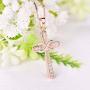 YL Cross Necklace 925 Sterling Silver Infinity Pendant Religious Jewelry Christian Baptism Gift