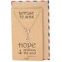 Quan Jewelry New Anchor Necklace, Sailor Pendant with Mini Heart Charm, Seaman Lariat Necklace, Sea Anchor Inspirational Quote on Greeting Card (Silver)
