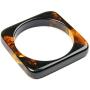 RIAH FASHION Lightweight Acrylic Statement Bracelet - Mottled Acetate Bangle Tortoise Shell, Leopard Animal Marbled Open Cuff, Chunky Square