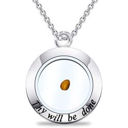 CYTING Mustard Seed Necklace The Lords Prayer Thy Will Be Done Faith Necklace Christian Jewelry Religious Gift for Family Friends