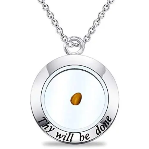 CYTING Mustard Seed Necklace The Lords Prayer Thy Will Be Done Faith Necklace Christian Jewelry Religious Gift for Family Friends
