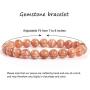 Serirtire 8mm Gemstone Beaded Bracelet Round Beads Stretch Bracelet Handmade Healing Stone Jewelry for Women Girls 7