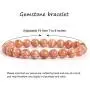 Serirtire 8mm Gemstone Beaded Bracelet Round Beads Stretch Bracelet Handmade Healing Stone Jewelry for Women Girls 7