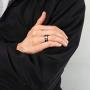 King Will 7mm 8mm Titanium Ring for Men Wedding Ring Black Carbon Fiber Inlaid Comfort Fit