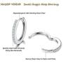 MASOP Sterling Silver Small Hoop Earrings, Hypoallergenic Cartilage Earrings Hoop Cubic Zirconia Cuff Earrings CZ Stud Earrings Piercing Sleeper Earrings for Women Girls Men 8mm 10mm 12mm