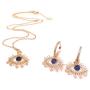 Jewelry Set for Women 18K Plated Evil Eye Earrings & Pendant Necklace ''18 Inches'' Length