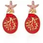 Boho Geometric Stud Earrings for Women - Ocean Beach Bohemia Drop Dangle Post earrings with Starfish, Coral, Seahorse and Conch