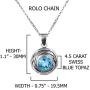 PZ Paz Creations 925. Sterling Silver Swirl Design Solitaire Gemstone Pendant Necklace