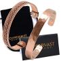 Copper Bracelets for Arthritis - for Men and Women 100% Copper with Powerful Therapy Magnets Effective and Natural Relief for Arthritis Set of 2(Hammered and Chain Inlay)