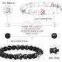 Ubjuliwa 2 Pairs Magnetic Couples Bracelets for Women Men Black Matte Agate Distance Bracelets for Couples Connect Bracelet for Him and Her Couples Gifts Ubjuliwa 2 Pairs Magnetic Couples Bracelets for Women Men Black Matte Agate Distance Bracelets for Couples Connect Bracelet for Him and Her Couples Gifts